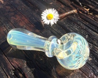 Mini Electric Jellyfish. Glass Pipe. Spoon Pipe. Tobacco Pipe. Handmade in USA by FlabbaGlass Designs