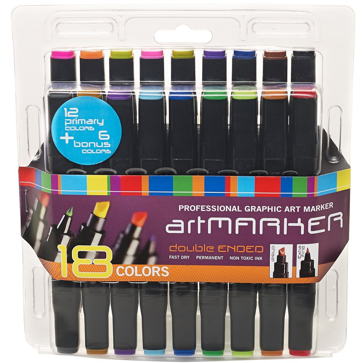 18 Professional Grade Color Markers 18 Alcohol Markers Set