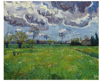 Paysage Sous un Ciel Mouvemente by Vincent Van Gogh Home Decor Wall Decor Giclee Art Print Poster A4 A3 A2 Large Print FLAT RATE SHIPPING