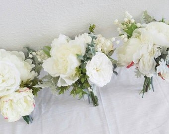 Bridesmaid Bouquet, Wedding Bouquet, Bouquet Set, Silk Flower Bouquet, Wedding Flowers, Silk Bouquet, Wedding Package, Flower Bouquet