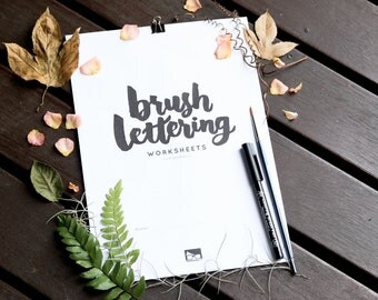 Brush Lettering Calligraphy Worksheets - Digital Download