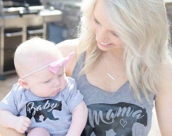 mommy and me outfit, mama bear clothing, mommy and me shirt set , Mom and Baby Matching, pregnant shirt, matching mother daughter outfit