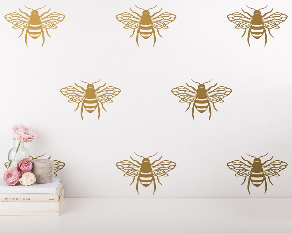 Bee Wall Decals Unique Vinyl Wall Decals Gold Decals