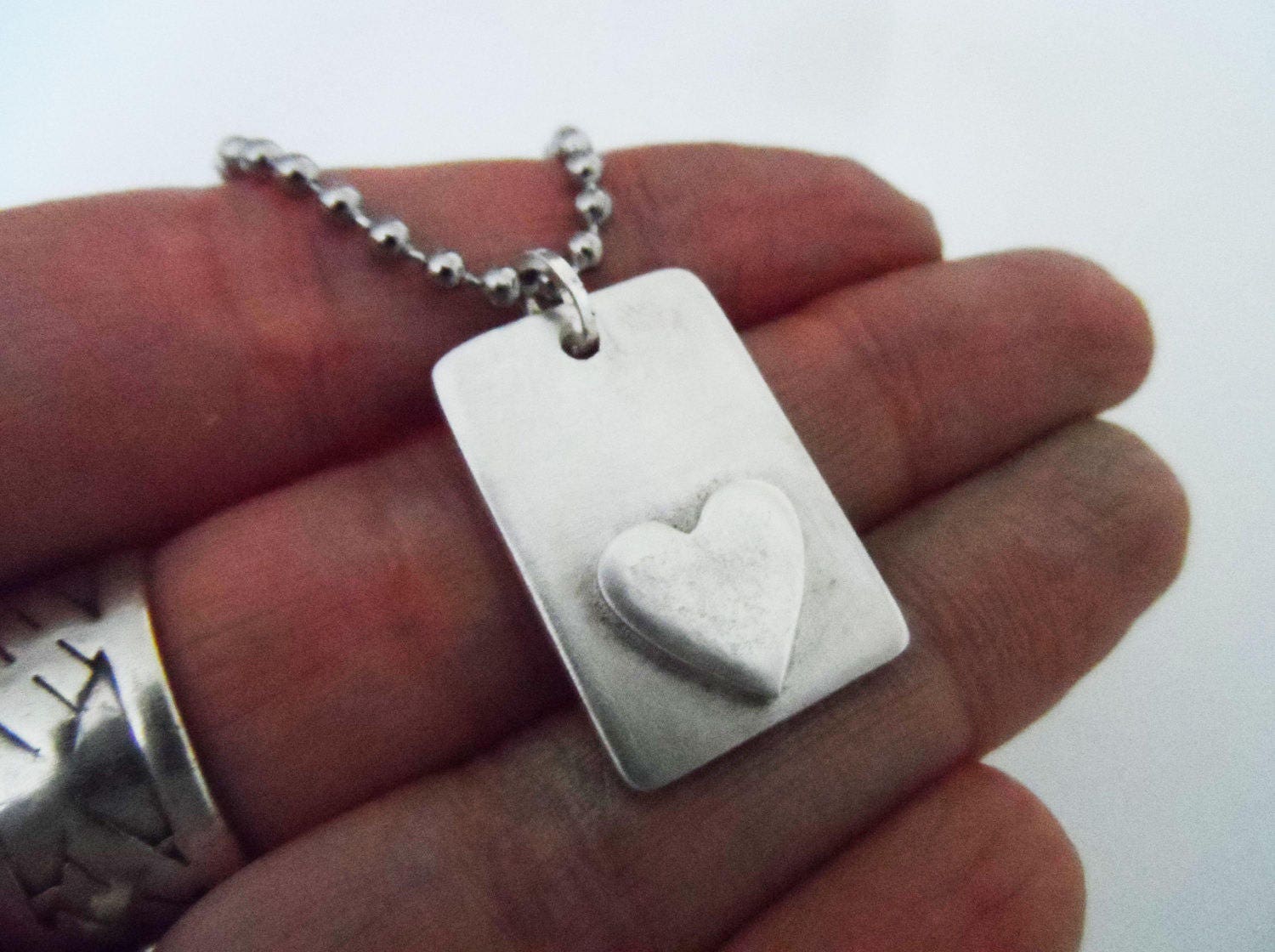 Cremation pendant Dog tag ashes in silver ashes jewelrydog
