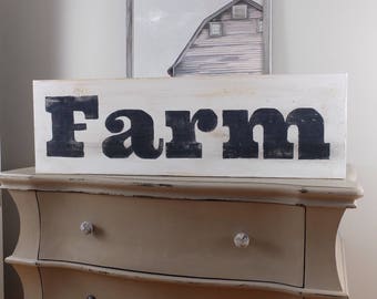 On the farm wooden sign