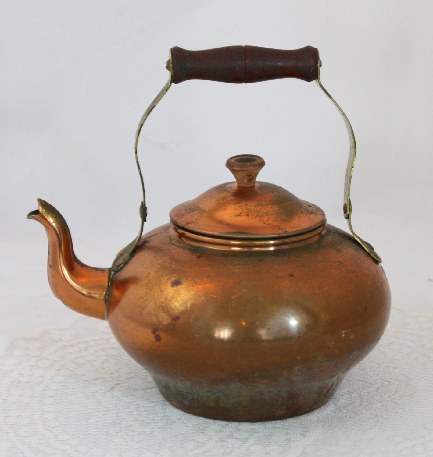 Old Dutch International Vintage Copper Tea Kettle/Teapot Made