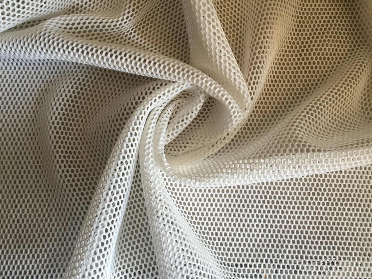 White Scuba Knit Netting incredible weight and style 5 5/8