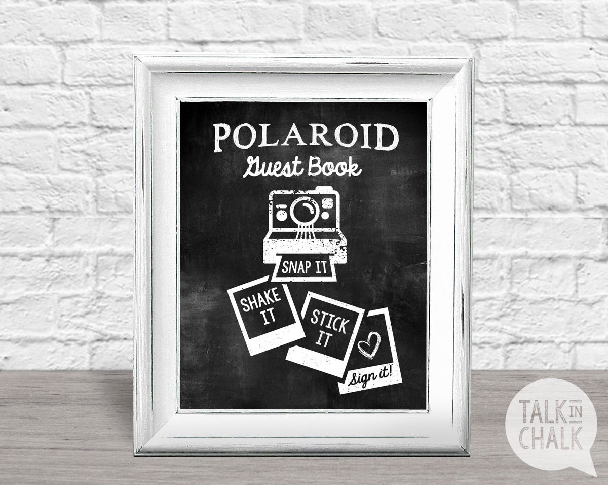 Polaroid Guest Book Sign Printable Chalkboard by TalkInChalk