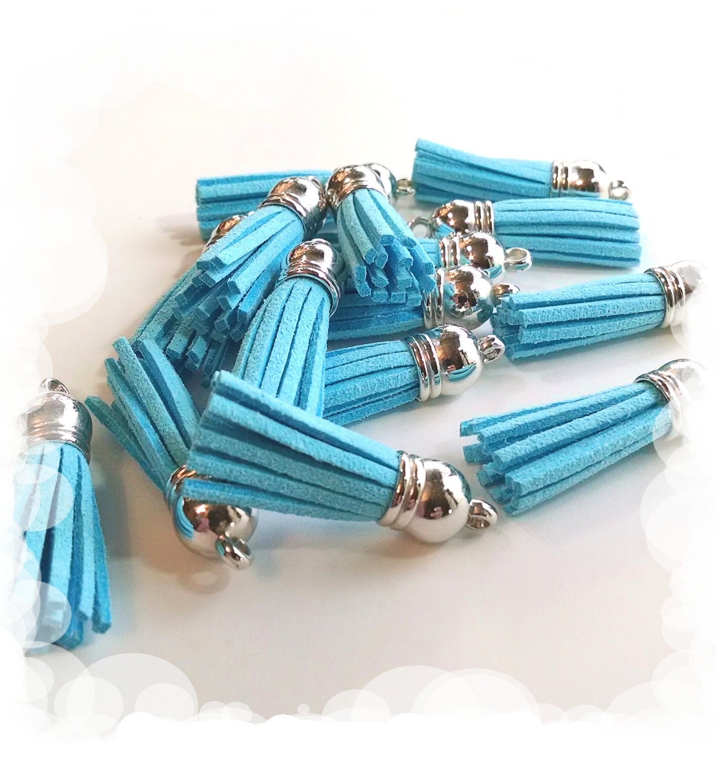 Tassels 10 Small Tassels Blue Tassel Decorative Tassels