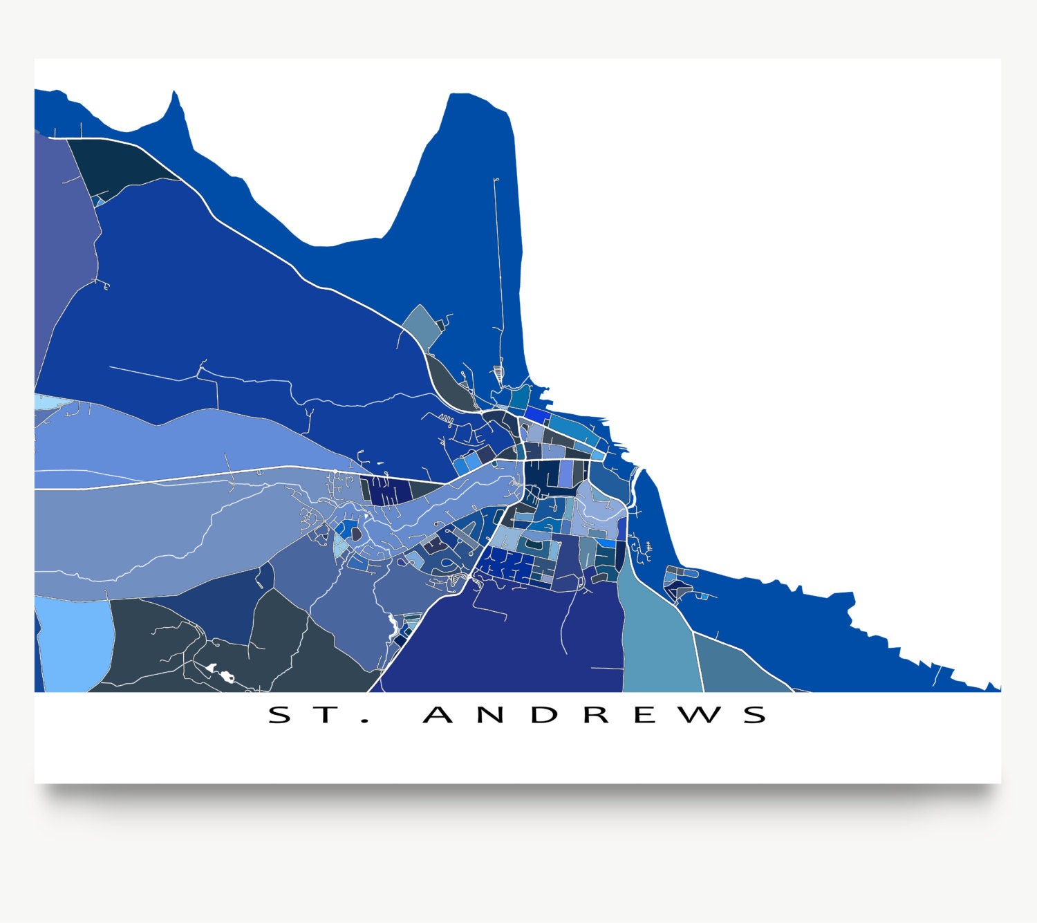 St Andrews Map Print Fife Scotland Art UK Golf Course