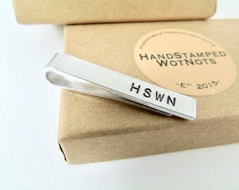Skinny Tie Clip 4cm Personalised Hand Stamped Slim Fit Aluminium Custom Wedding Gift Best Man Groomsmen Favour Personalized in Gift Box