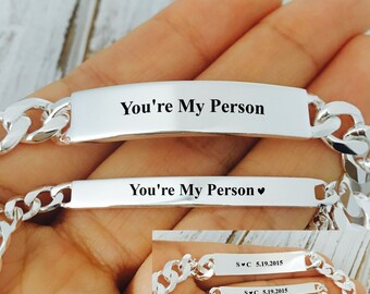 Couple Bracelet/Youre My Person Bracelet/Sterling Silver/Youre My Person.925 Sterling Silver