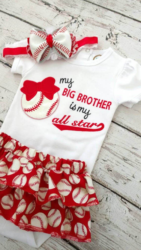 Girls baseball shirt baseball T shirt little sister