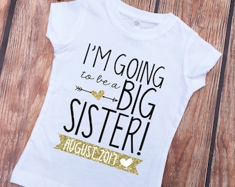 I'm going to be a BIG SISTER Shirt - Shirt and Knot Gold Foil Headband - New Big Sister Shirt - Announcement Shirts - Big Sister to Be Shirt