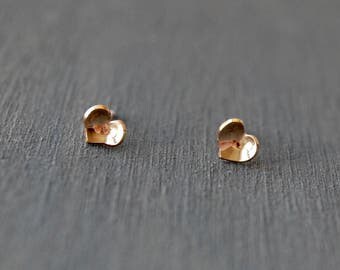 Heart Studs, Tiny Heart Studs, Gold Hearts, Tiny Studs, Valentine's Day, Gift, Love, Gold Studs, Simple Heart Studs, Gold Hearts