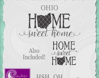 Ohio SVG, Ohio State Svg, Home Sweet Home SVG, Ohio State Pride, Home SVG Cut Files, Svg Files, Silhouette Cut Files, Cricut Cut Files