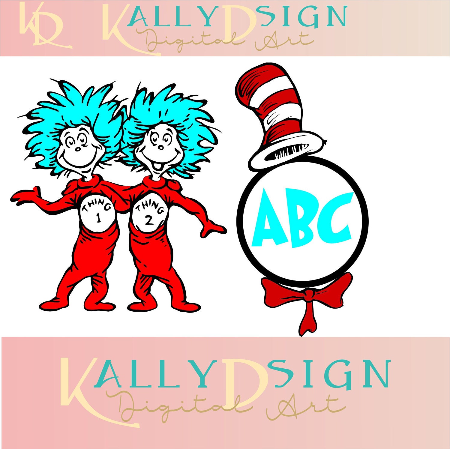 Dr. Seuss Monogram SVG