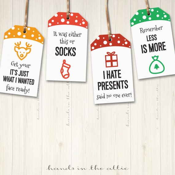 Printable xmas gift tags funny holiday hang tags cheeky