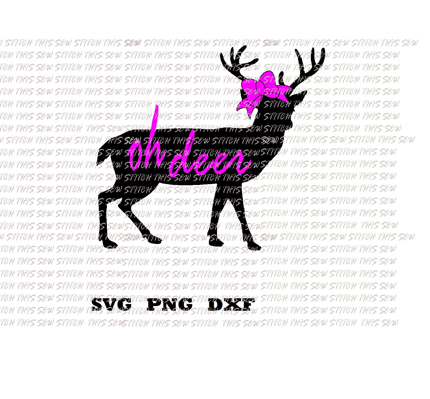 Download Oh Deer SVG, Deer Silhouette , Deer with bow , Deer SVG ...