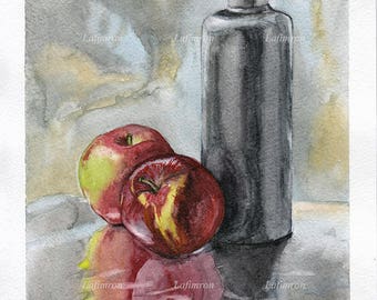Kitchen decor Watercolor print Hostess gift Fine art print Printable art Kitchen prints Still life Original artwork Foodie gift Restaurant
