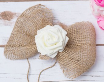 Wedding Pew Bow Aisle Burlap Bow Rustic Wedding Aisle Decoration Chair decor Ceremony
