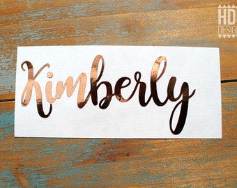 Name Decal - Rose Gold Decal - Rose Gold Name Decal - Rose Gold Monogram decal - Yeti decal - RTIC decal - Gold Foil decal - Wedding decal