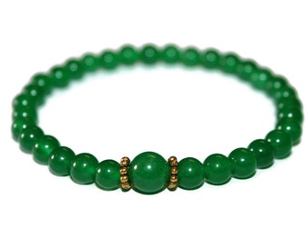 Minimalist Emerald Bracelet Green Bead Bracelet Simple Jewelry Emerald Jewelry Healing Stones Prayer Bracelet Japa Meditation Beads Men Gift