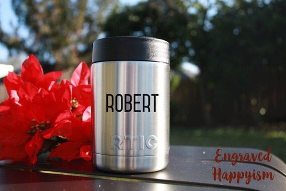 that sweat tumblers don't Engraved RTIC Can Colster Monogram Engraved Name RTIC