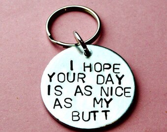 SALE Boyfriend keychain, Anniversary gift, Boyfriend gift, Gifts for men, gift for him, Romantic gift, Handmade gift for men, keyring, butt