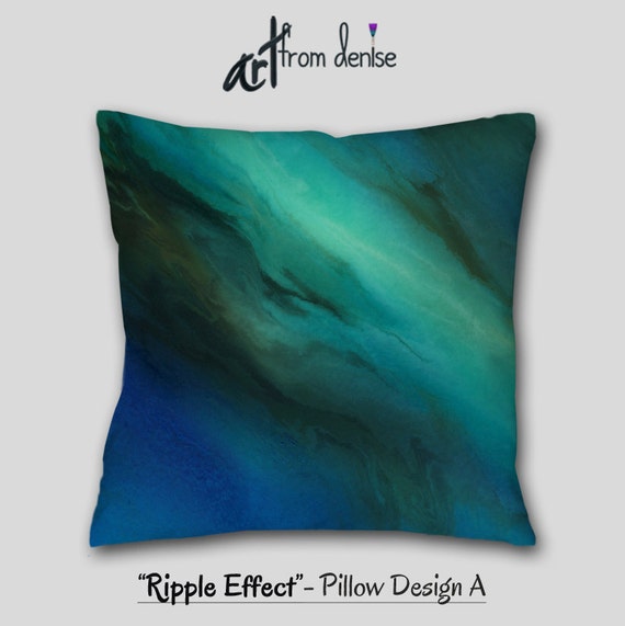 Blue brown Throw pillow Teal turquoise aqua pillows Bedroom