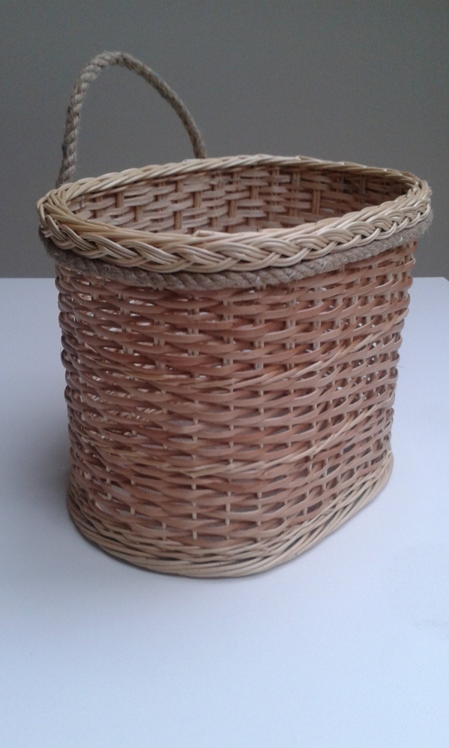 Door basket willow wall basket hanging wall basket cottage