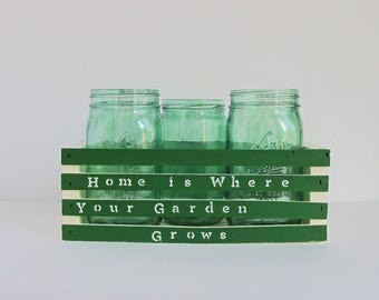 Kitchen Herb Garden, Counter Garden, Kitchen Garden, Gardening Gift, Organic Herbs, Mason Jar Garden, Glass Jar Herbs, Gift for Her