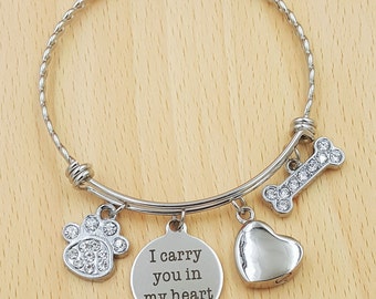 Pet Urn Jewelry Pet Memorial Bracelet Loss of Dog Bracelet Loss of Pet Bracelet Loss of Cat Loss of Pet Gift Loss of Family Pet Gift Pet