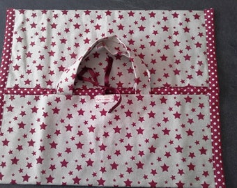 DOOR in Ecru cotton fabric CAKES/bordeaux