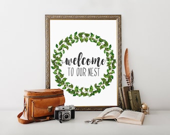 Welcome Wall Decor welcome to our nest | etsy Welcome Wall Decor welcome to our nest | etsy