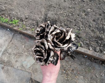 Wedding, Bronze, Decorations, Metal bouquet, Bridal Bouquets, Bridal Bouquet, Wedding Flowers, Bridal Flowers, Roses bouquet, Forged bouquet
