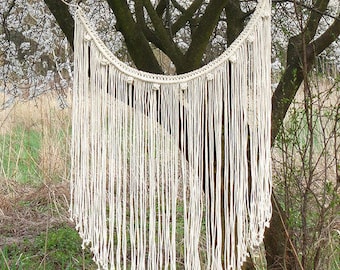 Boho Curtain, macrame curtain, macrame wall hanging, gypsy curtain, hippie decor, C3