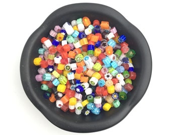 4-5mm Murrini Millefiori Transparent Assorted Mix, Effetre glass COE 104, Mosaic Art, Lampwork-Fused Glass, Murano Glass, 1oz, 28g