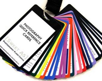 Photography Reference Cards, Handy guide for photographers, Weather proof, Hang on bag, Folder included, Settings for camera and photography