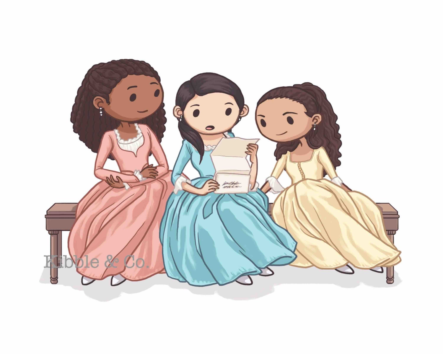 Hamilton Musical Schuyler Sisters Hamilton Broadway Print