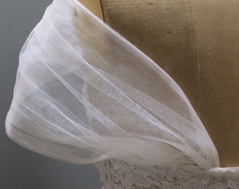 DETACHABLE ruched tulle wedding dress STRAPS ivory white black bolero shawl bridal cape jacket lace sleeves strapless corset ballgown