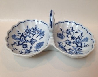 Vintage Blue Danube 2 Part Relish Bowl