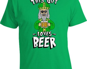 This Guy Loves Beer T Shirt St Patricks Day Shirt Beer Lover Gift Ideas For Men St Pattys Day TShirt St Paddys Day Outfit Mens Tee TGW-862