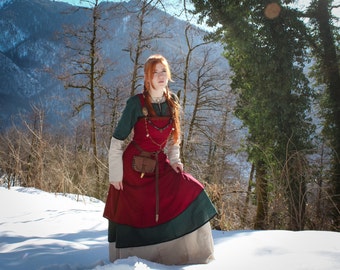 Viking dress; "Freya" dress; viking apron; linen dress; natural fabric; northern clothes; viking clothes; viking dress