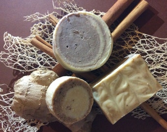 bar of SOAP with ginger and cinnamon, decorative