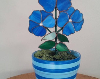 Pansy Stained Glass Flower