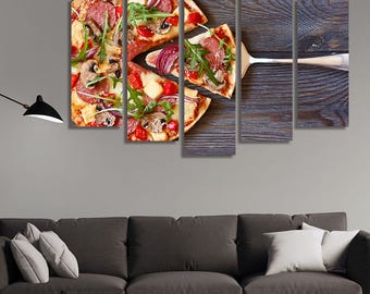 Restaurant Décor, Food Print, Food Photography, Canvas Art, Canvas Print, Pizza, Wall Décor Kitchen, Kitchen Décor Wall Art, Kitchen Decor