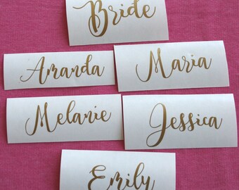 Custom name decal, Glass, DIY Decal, Personalized, Custom Yeti Decal, Bridesmaid Gift, Gold Name Decal, Wedding Sticker, Bachelorette party