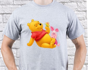 Winnie the Pooh/ Winnie the Pooh with Piglet/ Mens tshirt/ Winnie the Pooh tshirt/ Winnie the Pooh tee/ Winnie the Pooh shirt/ piglet/(WP10)
