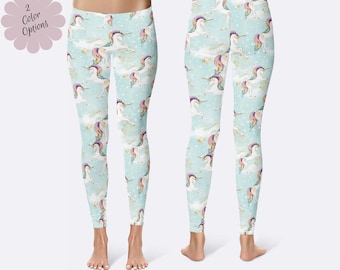 Unicorn Leggings, Fantasy Leggings, Ladies Leggings, Unique Leggings, Print Leggings, Yoga Pants, Capri Leggings, Funny Leggings